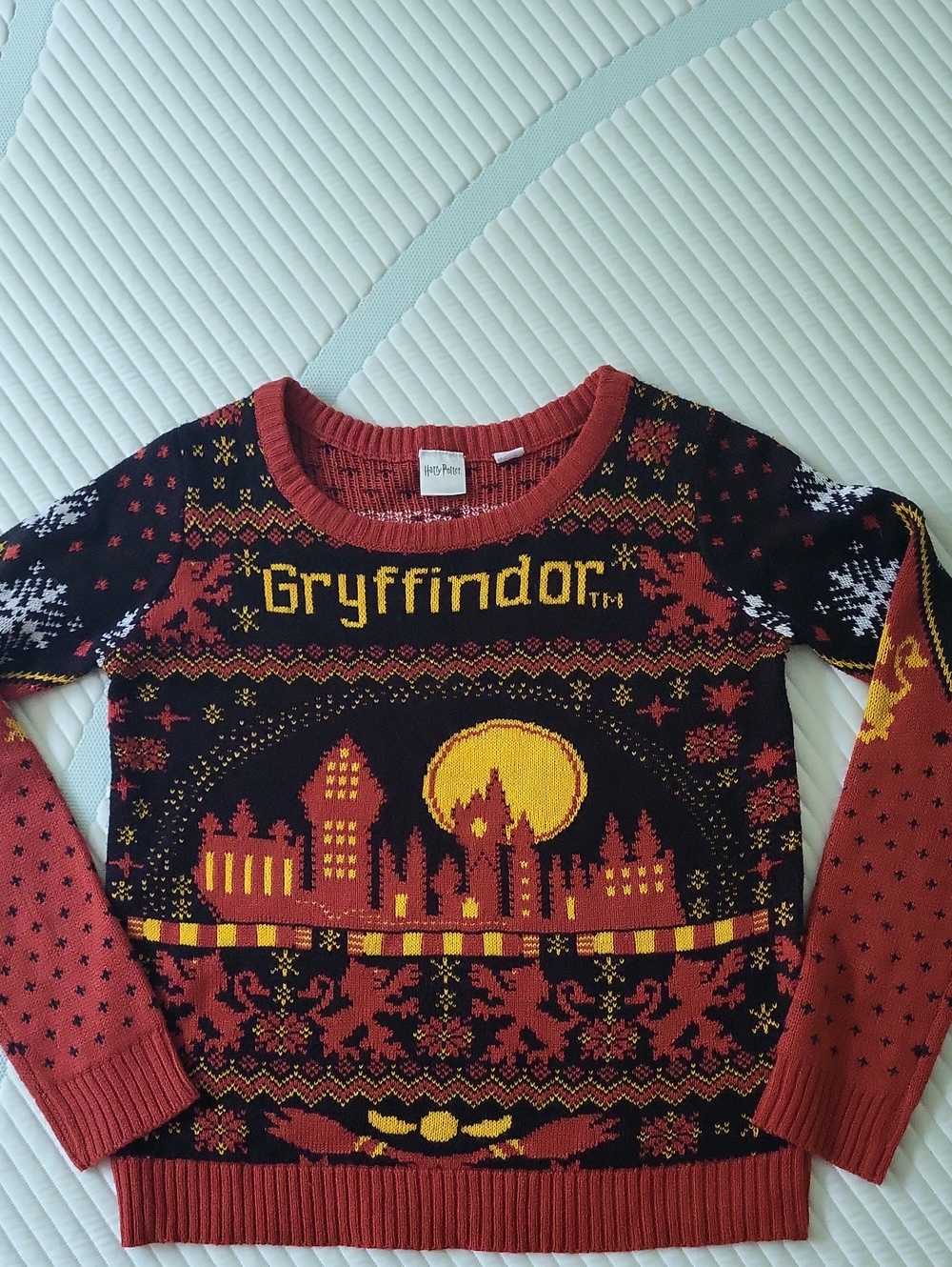 Harry Potter Gryffindor Knit Crewneck Sweater - Red, Black & Gold